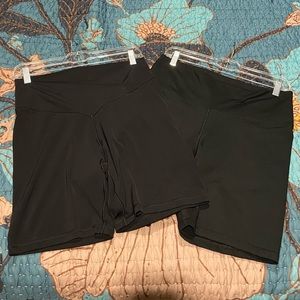 2 Pairs of Black Aerie High-Waisted Bike Shorts
